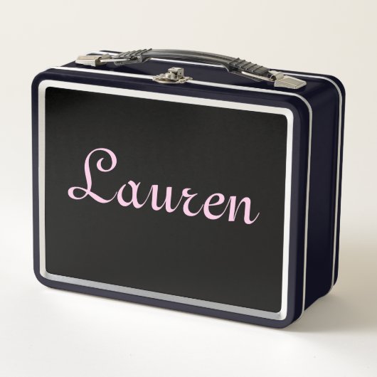 Elegant Black and Pink Metal Lunch Box (Voorkant)