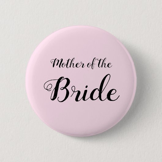 Elegant Black and Pink Moeder van de Bride Ronde Button 5,7 Cm (Voorkant)