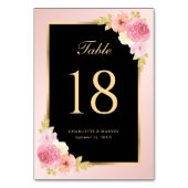 Elegant Black and Pink Waterverf Floral Kaart (Achterkant)