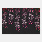 Elegant Black and Red Hearts Collectie Inpakpapier Vel (Voorkant)