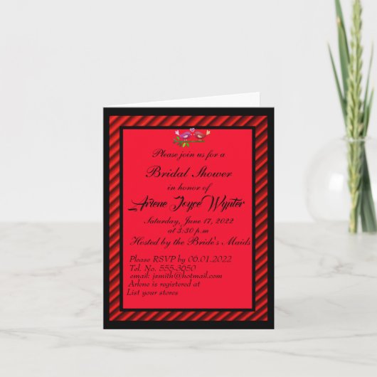 Elegant Black and Red Invitation (Voorkant)