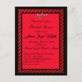 Elegant Black and Red Invitation Uitnodiging Briefkaart