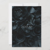Elegant Black and Silpleding Foral Wedding-uitnodi Kaart (Achterkant)