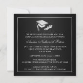 Elegant Black and Silver Class of 2012 Invitation Kaart (Achterkant)