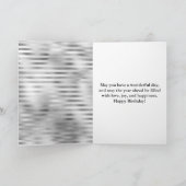 Elegant Black and Silver Diamond Border Birthday Kaart (Binnen)