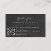 Elegant black and silver QR code luxury Visitekaartje (Achterkant)