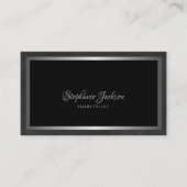 Elegant black and silver QR code luxury Visitekaartje (Voorkant)