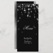 Elegant Black and Silver Starlights Weddenschap - Menu (Voorkant / Achterkant)