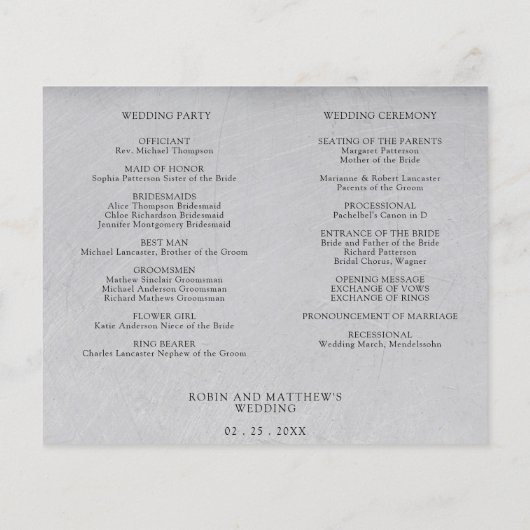 Elegant Black and Silver Wedding Chronologie, Prog (Achterkant)