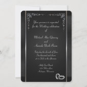 Elegant Black and Silver Wedding Invitations Kaart (Achterkant)