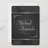 Elegant Black and Silver Wedding Invitations Kaart (Voorkant)