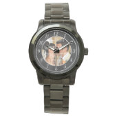 Elegant Black and Silver Wedding Photo Watch Horloge (Voorkant)