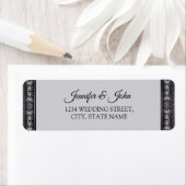 Elegant Black and Silver Wedding Return Address Etiket (Insitu)