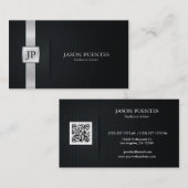 Elegant Black and Silver Writer Visitekaartje (Voorkant / Achterkant)
