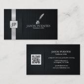 Elegant Black and Silver Writer Visitekaartje (Voorkant / Achterkant)