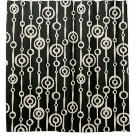 Elegant black and white abstract pattern douchegordijn