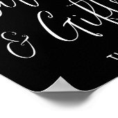 Elegant Black and White Afstuderen Kaarten en Gift Poster (Hoek)