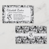 Elegant Black and White Art Deco 1920s Glamor Visitekaartje (Voorkant / Achterkant)