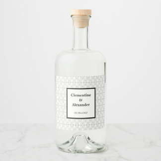 Elegant Black and White Art Deco Style Likeurfles Etiket