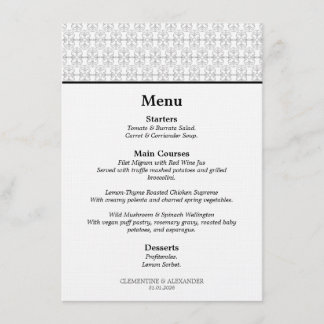 Elegant Black and White Art Deco Style Menu