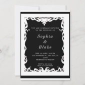 Elegant Black and White Art Deco Wedding Kaart (Voorkant)