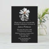 Elegant Black and White Birthday Party Invitation Kaart (Staand voorkant)