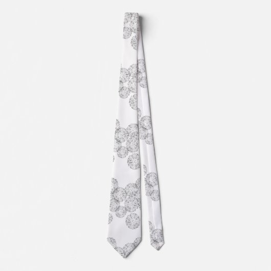 Elegant Black and White Boho Chic Daisy Pattern  Stropdas (Voorkant)