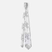 Elegant Black and White Boho Chic Daisy Pattern  Stropdas (Achterkant)