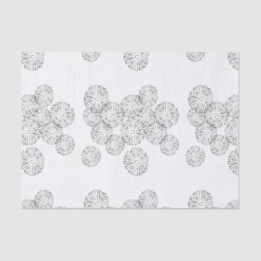 Elegant Black and White Boho Chic Daisy Pattern  Tissuepapier (Voorkant)