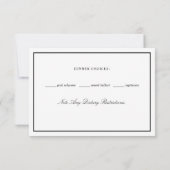 Elegant Black and White Border Wedding RSVP Kaartje (Achterkant)