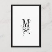 Elegant Black and White Bow Simple Wedding Details Informatiekaartje (Achterkant)