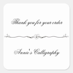 Elegant Black and White Business Label