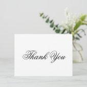 Elegant Black and White Calligraphy Formal Wedding Bedankkaart (Staand voorkant)