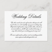 Elegant Black and White Calligraphy Formal Wedding Informatiekaartje (Voorkant)