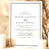 Elegant Black and White Calligraphy Wedding Kaart