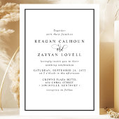 Elegant Black and White Calligraphy Wedding Kaart