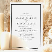 Elegant Black and White Calligraphy Wedding Kaart