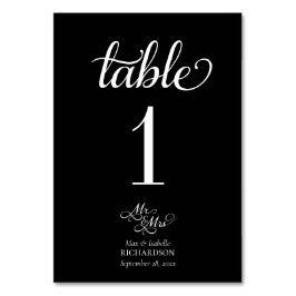 Elegant Black and White Calligraphy Wedding Kaart