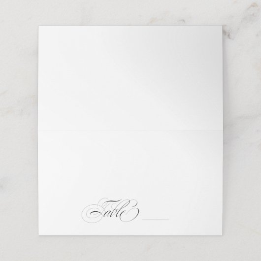 Elegant Black and White Calligraphy Wedding Plaatskaartje (Buitenkant ongevouwen)