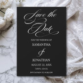 Elegant Black and White Calligraphy Wedding Save The Date