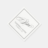 Elegant Black and White Calligraphy Wedding Servet (Hoek)