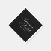 Elegant Black and White Calligraphy Wedding Servet (Hoek)