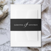 Elegant Black and White Calligraphy Wedding Uitnodigingen Wikkel