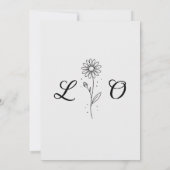 elegant black and white chic wedding invittion kaart (Achterkant)