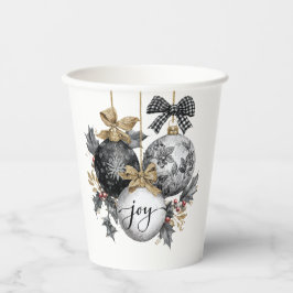 Elegant Black and White Christmas Ornaments  Papieren Bekers