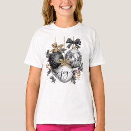 Elegant Black and White Christmas Ornaments  T-shirt