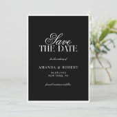 Elegant Black and White Classic Old Money Wedding Save The Date (Staand voorkant)