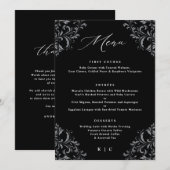 Elegant Black and White Classic Vintage Wedding Menu (Voorkant / Achterkant)