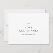 Elegant Black and White Classic Wedding Bedankkaart (Voorkant)