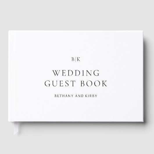Elegant Black and White Classic Wedding Gastenboek (Voorkant)